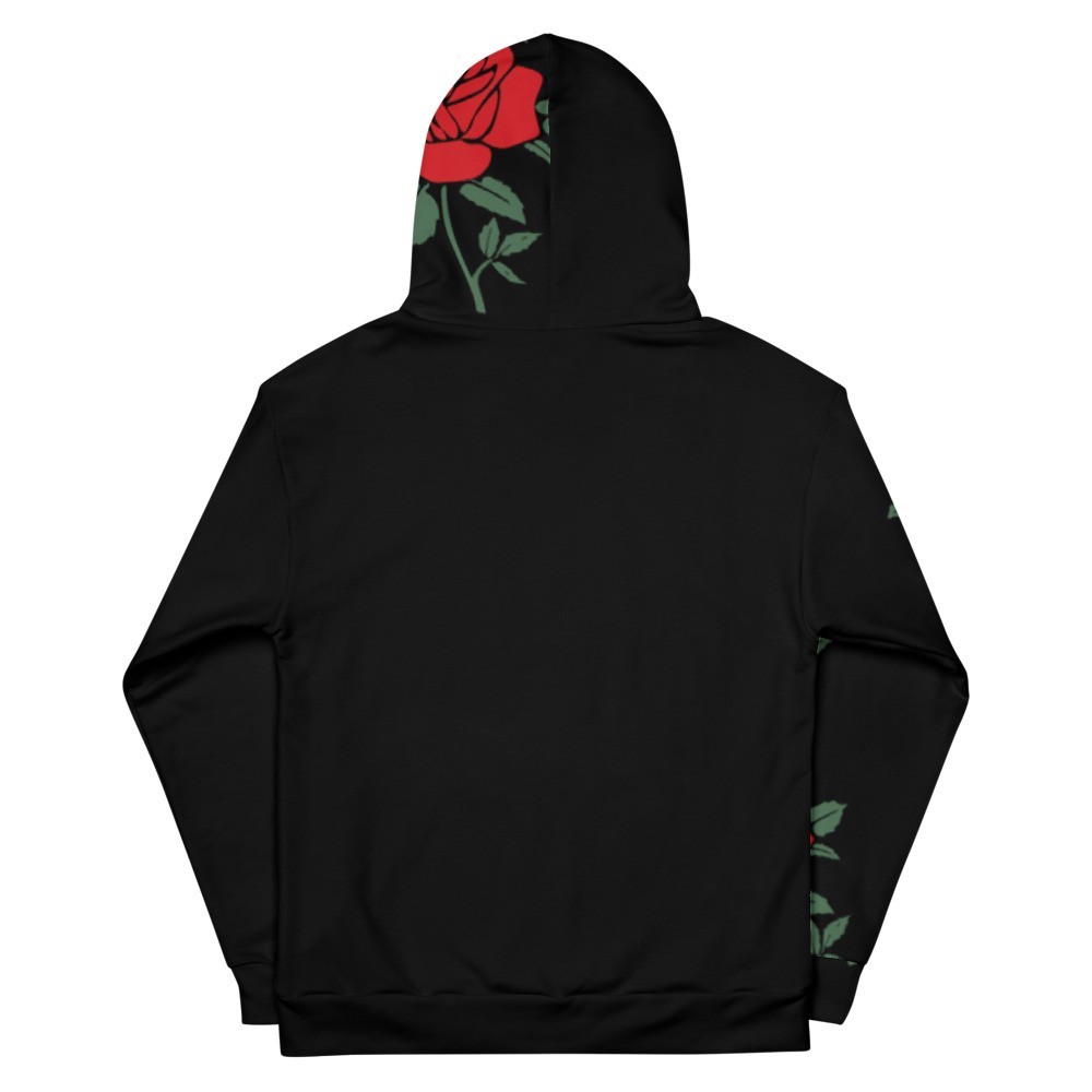 Black and red rose hoodie on sale